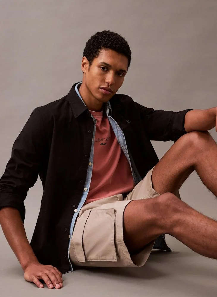 Calvin Klein Jeans Vintage Khaki Cotton Twill Cargo Shorts for Men | Best Price UAE